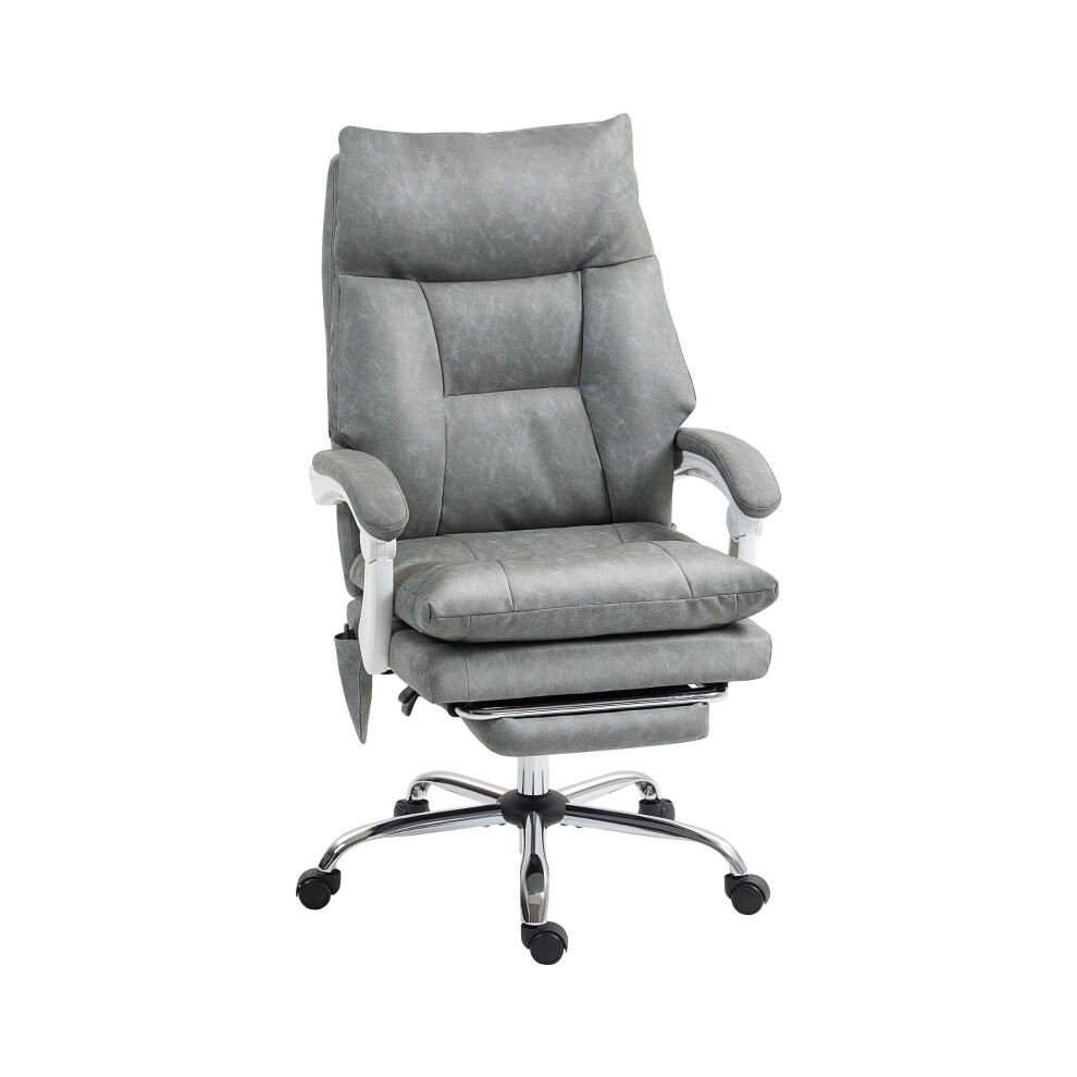 Faux Leather Office Chair with Inflatable Lumbar Support Grey Ergonomic Desk Chair for Comfortable Workfitting Home or Office-image-OPC-PMG5KMT-NEW