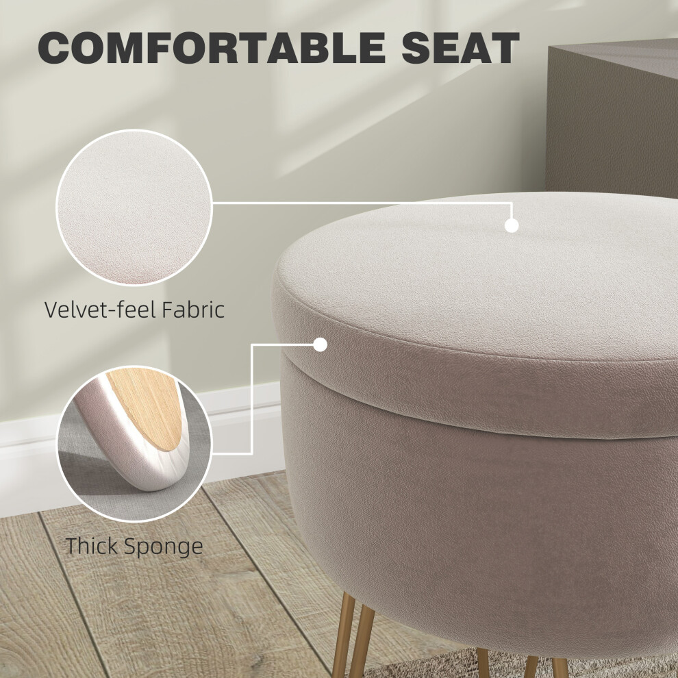 Soft Touch Light Pink 5L Storage Ottoman with Velvet Feel Multi-Purpose Footstool and Storage Solution Durable Design-image-OPC-PMG5MHQ-NEW