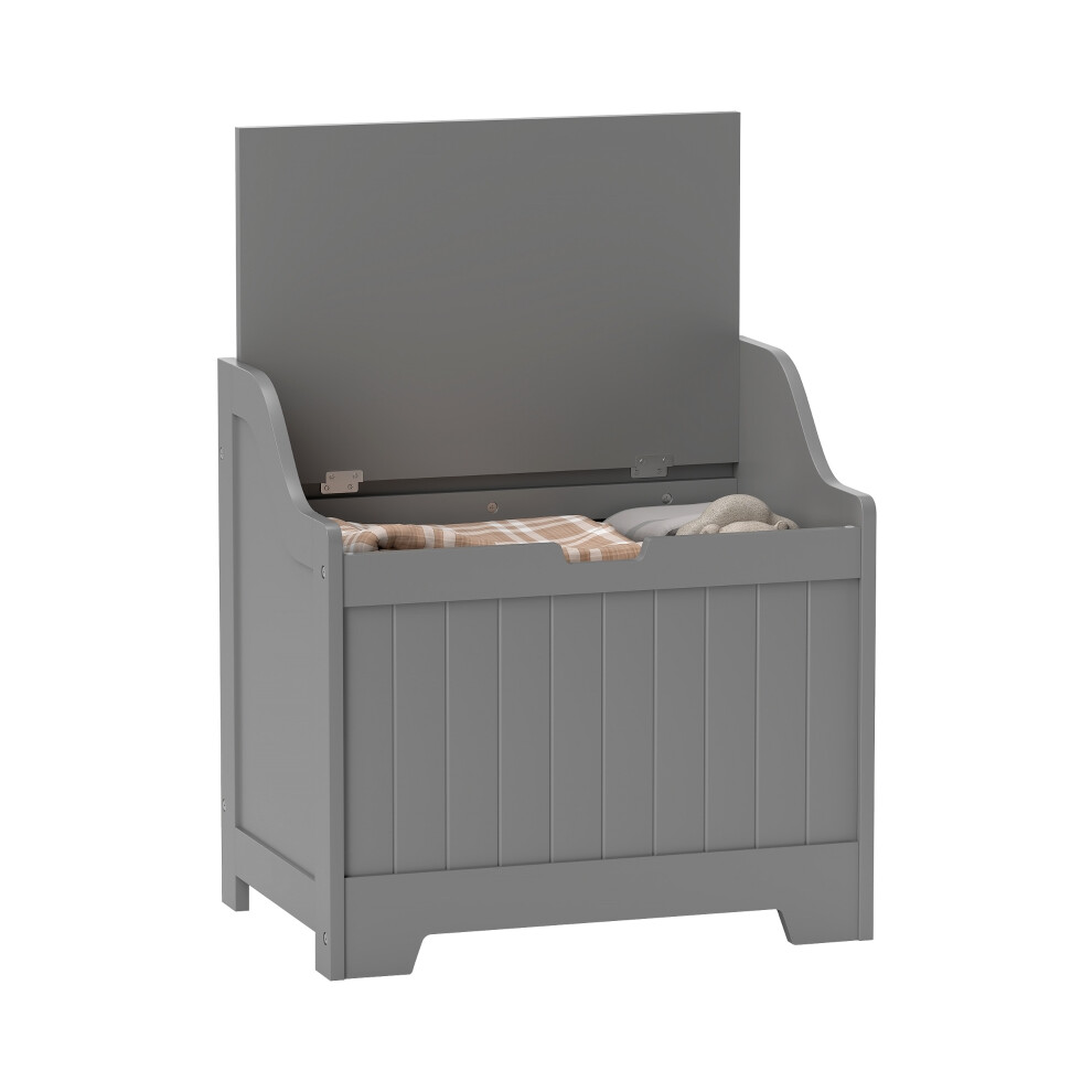 Grey 61L Home Storage Chest by HOMCOM Spacious and Robust Plastic Storage Box for Living Room-image-OPC-PMG5NSC-NEW