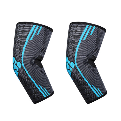 Lake Blue Nylon Elastischer Ellenbogenschoner, Kompressionsarm Sleeve, Größe L 1