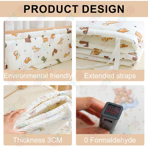 Cot Protector Bumper Breathable Mesh Cot Bumper Liner 100x28cm For Cot Bed Headboard Protector B04 2