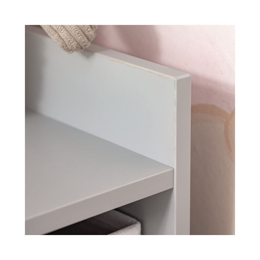 Kids Toy Organizer Bookcase 3 Tier with Fabric Drawers Anti-tip Safety Grey Perfect for Bedroom Children's Room & Playroom-image-OPC-PMG5VZC-NEW