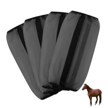 Equine Fly Boots Breathable Mesh Design For Horses Black Size Medium Reduces Leg Fatigue