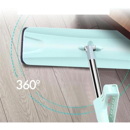Mop Floor Flat Squeeze Mop With Folding Bucket Hands Free Washing Microfiber Replacement Pad Automatic Spin 1