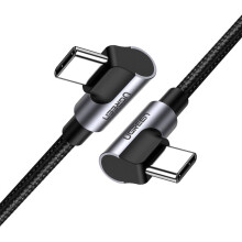 Ugreen abgewinkeltes USB-C-auf-USB-C-Kabel 3A, 1 m - Grau