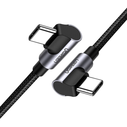 Ugreen abgewinkeltes USB-C-auf-USB-C-Kabel 3A, 1 m - Grau