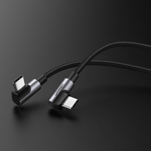 Ugreen abgewinkeltes USB-C-auf-USB-C-Kabel 3A, 1 m - Grau 1