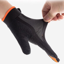 Summer Ice Silk Riding Gloves UV Protection Moisture Wicking Black Orange M