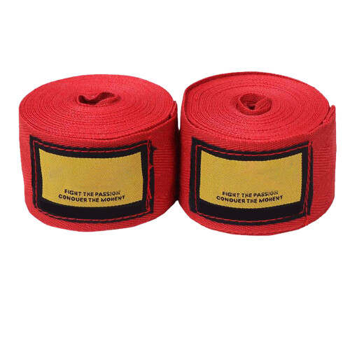 2 Stück Baumwoll-Boxbandagen, 3 m, rot 1