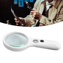 Lupa LED 3X-45X de mano para lectura, 3 pilas AAA