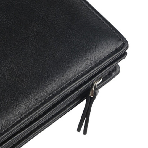 Cartera para varias tarjetas de cuero PU negro vertical 2