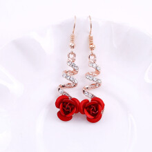 Strassrose-Ohrringe - Legierung, 4 cm (1,6 in)