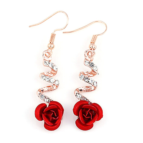 Strassrose-Ohrringe - Legierung, 4 cm (1,6 in) 1