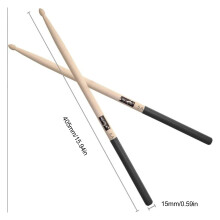 4PCS Maple Wood Drumsticks, Non-Slip Grip, Round Tip 405mm