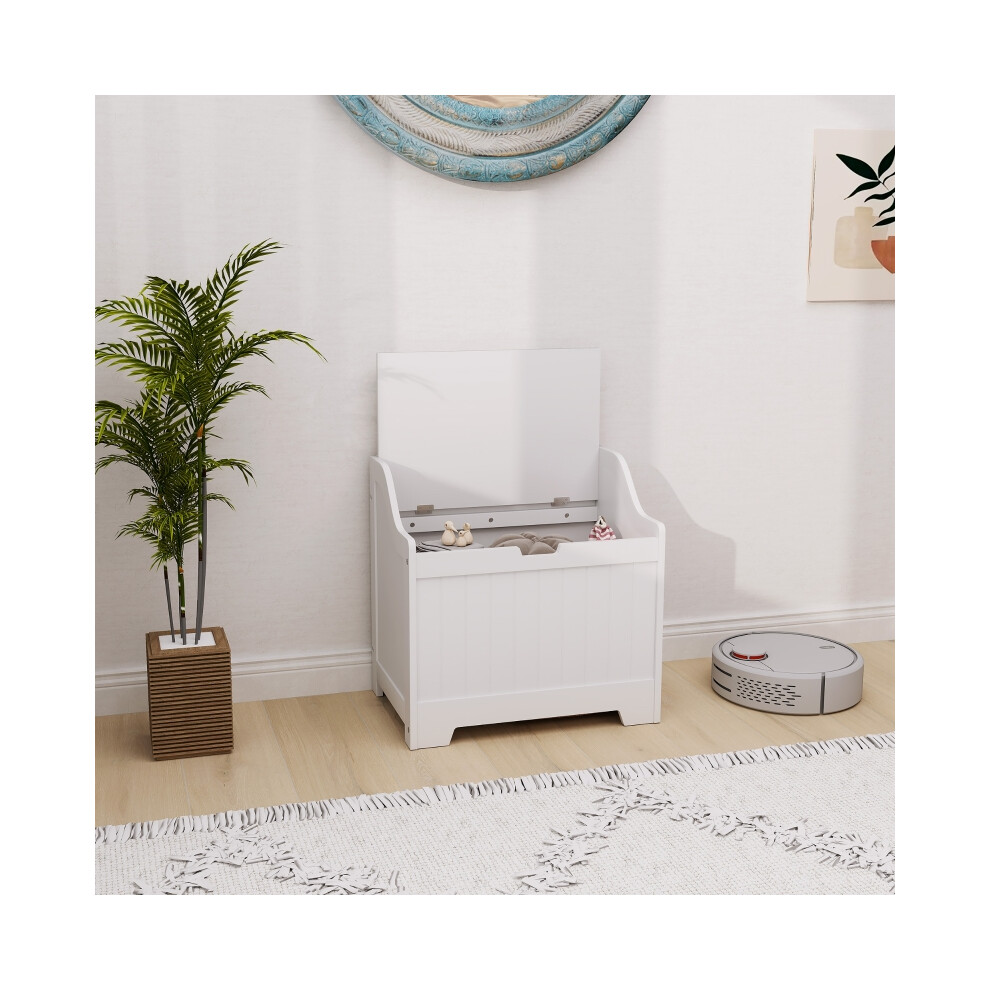 HOMCOM 61L White Home Storage Chest Multi-Purpose Wooden Storage Box with Strong Lid for Home & Bedroom-image-OPC-PMG65WK-NEW