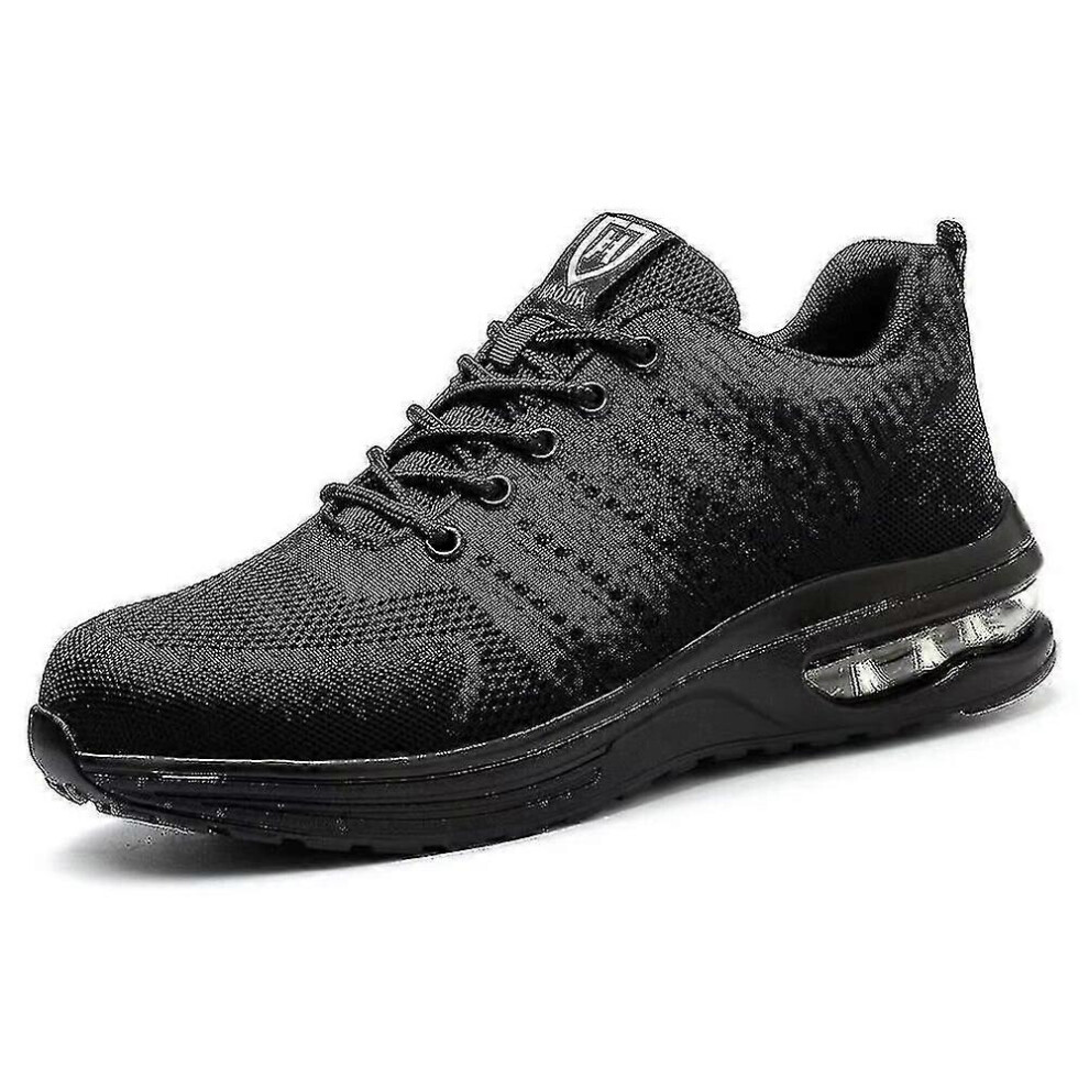 Photos - Safety Equipment Kikidex  SNQTV-Womens Safety Shoes Steel Toe Cap Trainers Hiking Work Boots Lightweight Ladies Black,Grey (EUR 43, Black Grey)