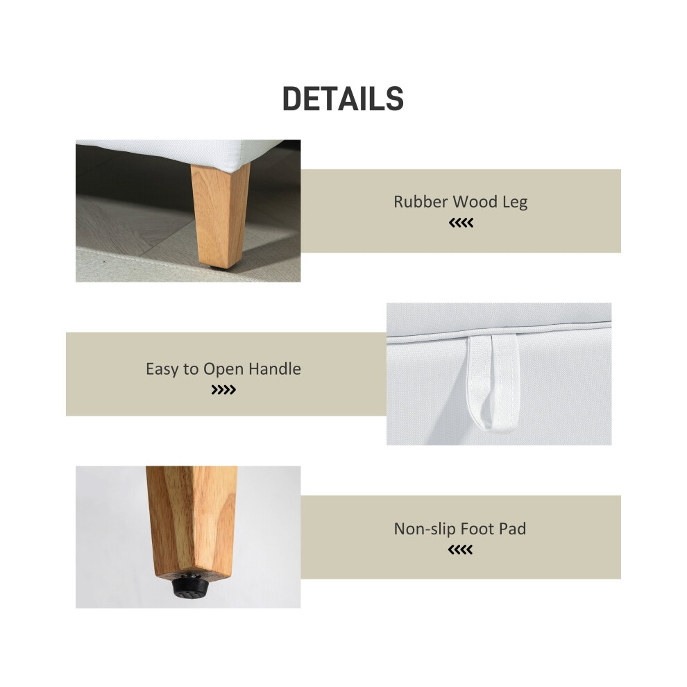 Multi-Functional Linen Storage Ottoman in Cream White Padded Footstool Rubberwood Legs Shoe Storage and Bed End Seat-image-OPC-PMG6756-NEW