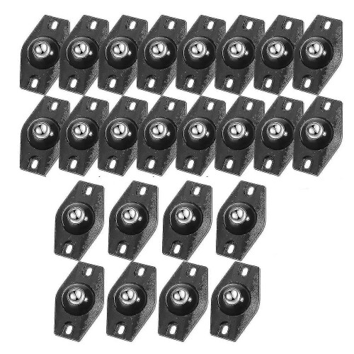 (As show, One size) 24 Pieces Adhesive Wheels Mini Fixed Wheels Caster Boxes Caster Small Caster Paste Sticky Caster Bl