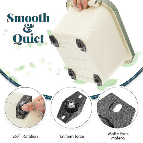 (As show, One size) 24 Pieces Adhesive Wheels Mini Fixed Wheels Caster Boxes Caster Small Caster Paste Sticky Caster Bl 2