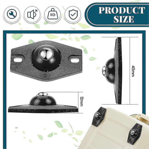 (As show, One size) 24 Pieces Adhesive Wheels Mini Fixed Wheels Caster Boxes Caster Small Caster Paste Sticky Caster Bl 1