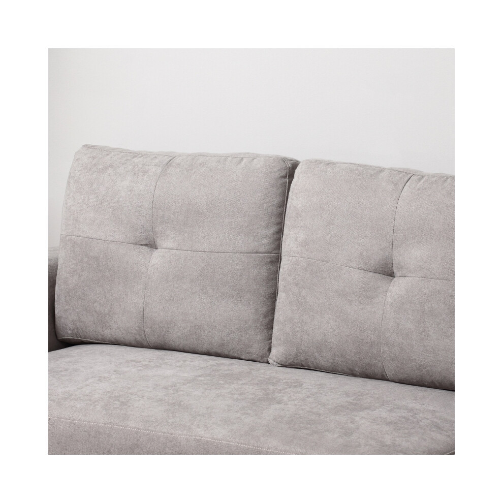 Light Grey Linen-Look Storage Sofa Bed - 'L' Shaped Convertible Couch with Under-Seat Storage Durable and Space-Saving Design-image-OPC-PMG68M7-NEW