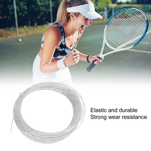 Tennis Racket String Nylon 12.2m 1.3mm White Replacement Wire 2
