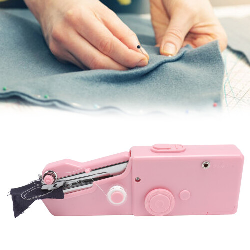 Portable Handheld Electric Sewing Machine – Pink, Lightweight, 4xAA Batteries