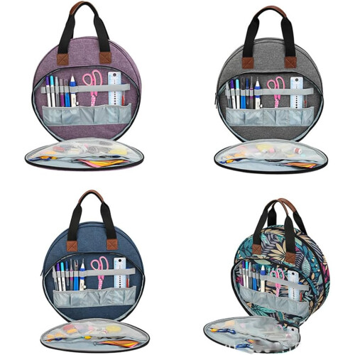Multi-Layer Embroidery Kit Organizer Bag Double-Layer Round Project Bag For Cross Stitch Threads Type+3 2