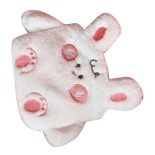 4# Bolsa de agua caliente de peluche con conejo de dibujos animados rosa claro