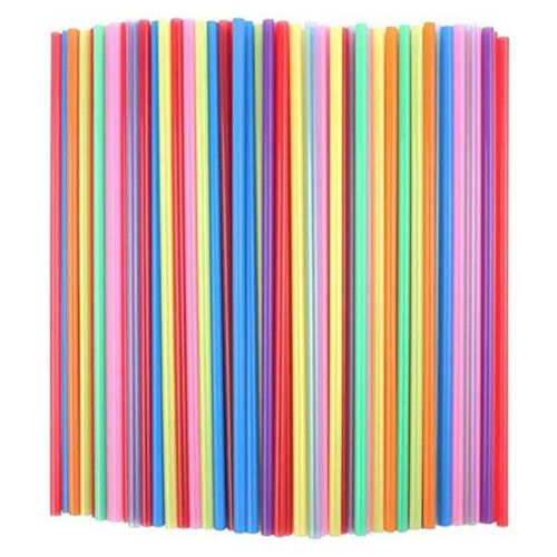 1000Pcs 10.3 Inch Disposable Plastic Straws Assorted Bright Colors