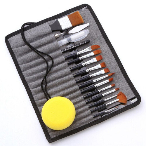 Nylon Hair Acrylic Paint Brushes with Drawstring Case,Paint Brush Set