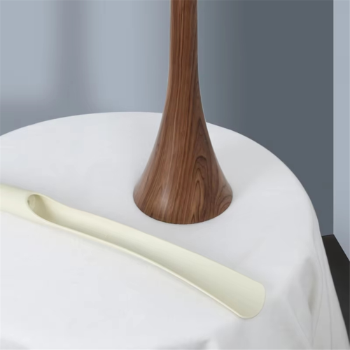 Extra Long Wood Grain Shoe Horn, Ergonomic Handle for Elderly White 2