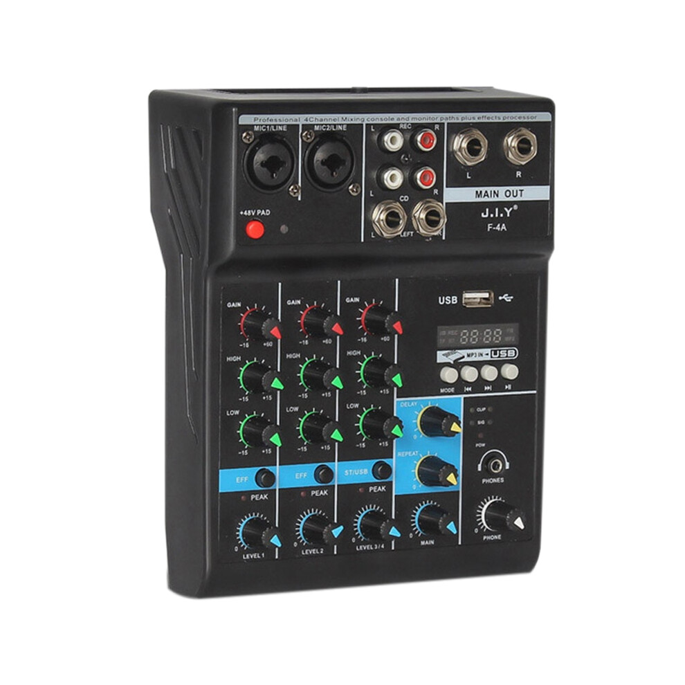 4 Channel Bluetooth Mixer Audio Mixing Dj Console With Reverb Effect 4711093072398
