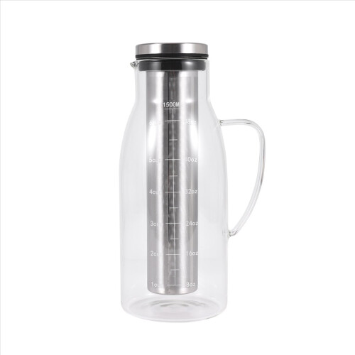 Cold Brew Coffee Maker,Tea Pitcher Infuser with Lid&Scale,51Oz/1.5L 1