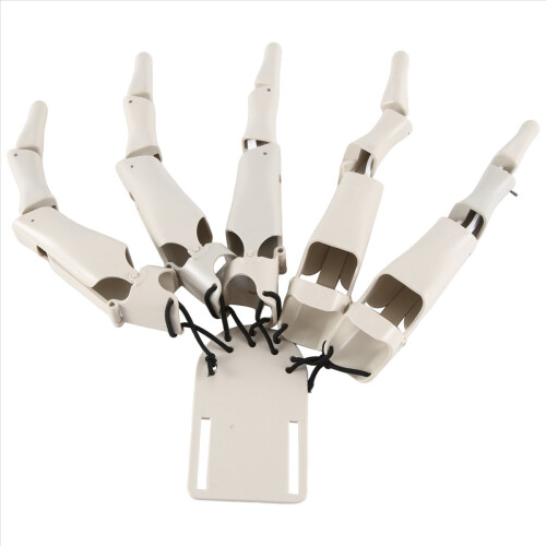 Weiße Halloween-Fingerhandschuhe mit beweglichen Skelettfingern 2