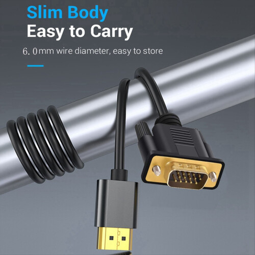 -Compatibile con cavo convertitore VGA 1080P placcato oro per PC 1