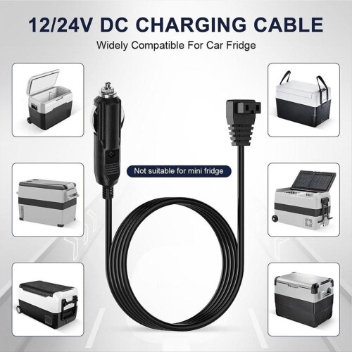 12V Car fridge Power Cable 2M with Adapter Without Switch 2