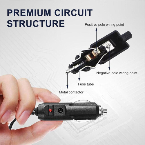 12V Car fridge Power Cable 2M with Adapter Without Switch 1