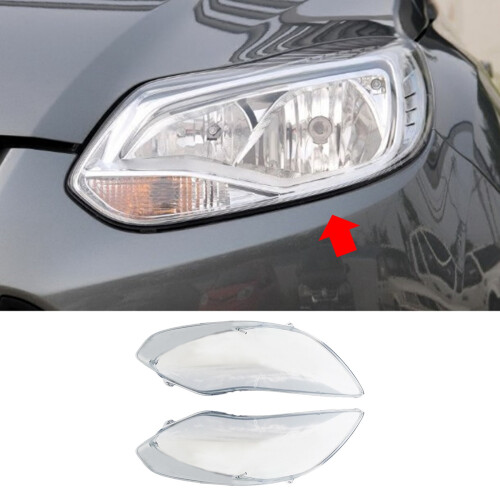 2 Stück Scheinwerferabdeckungen aus Glas für Ford Focus 2012-2015 1
