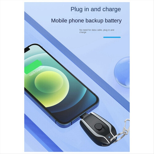 1200 mAh Tragbare Mini-Powerbank Typ-C Schwarz 1