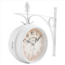 Runde, doppelseitige Retro-Wanduhr aus Eisen, ideal als Dekoration für Zuhause