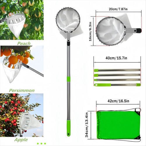 Fruit Picker with 4 Telescopic Pole Metal Fruit Picker Picking Tools 1