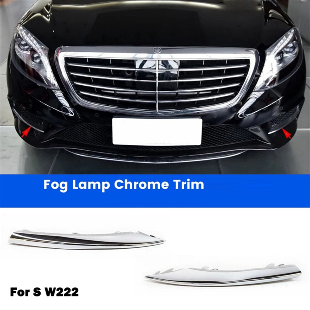 Car Front Bumper Grill Fog Lamp Chrome Trim For S Class W222 Light 4711093007246