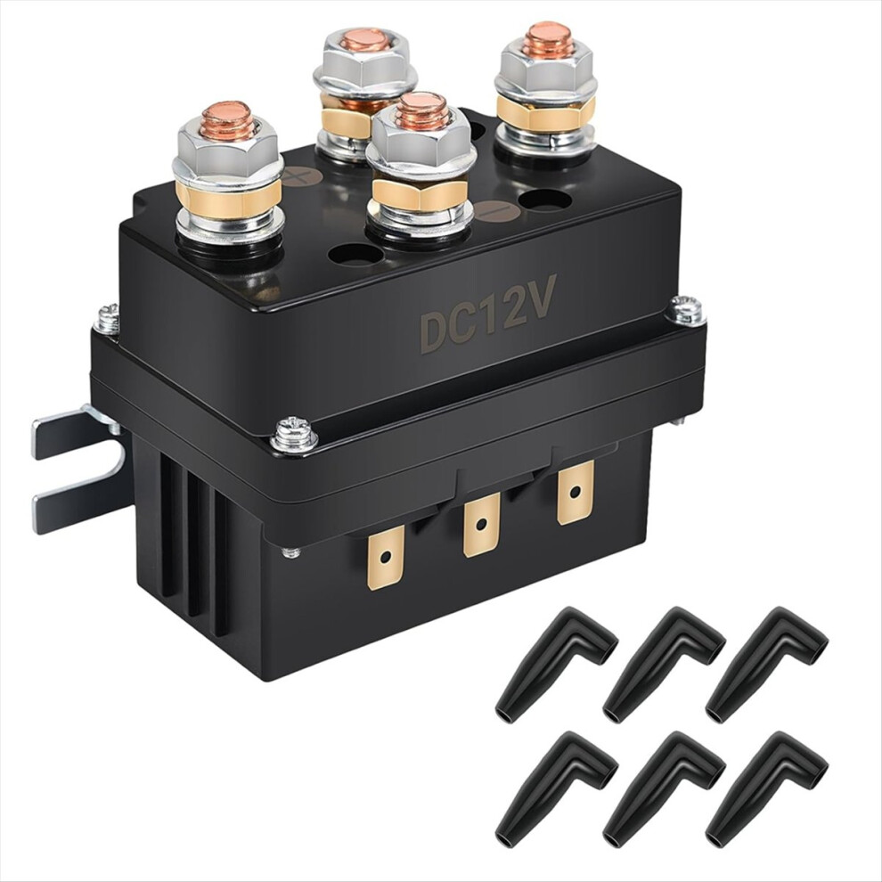 Winch Solenoid Relay Contactor 12V 500A Winch Relay Thumb Truck Black 4711093005938