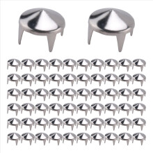 100 Silver Copper Round Cone Rivet Spike Studs Spots DIY Rock Punk 8mm