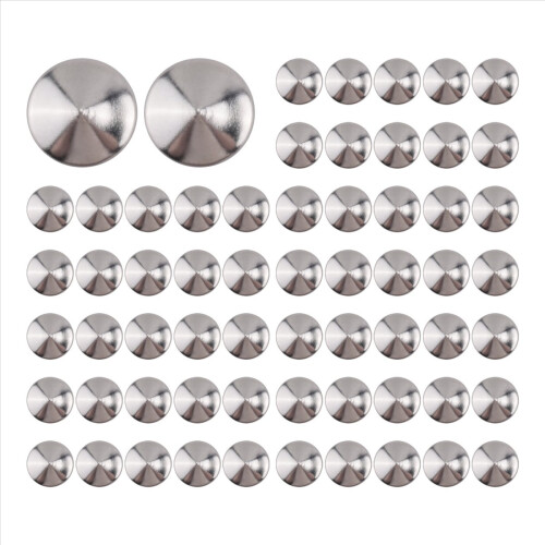 100 Silver Copper Round Cone Rivet Spike Studs Spots DIY Rock Punk 8mm 1