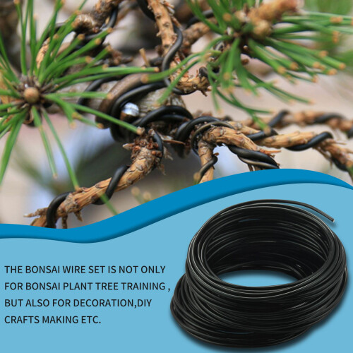 Bonsai Wire Set with Flower Pot Hole Mesh Pad,Black 2