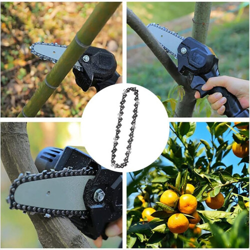 Mini Chainsaw Chain 4 Inch Guide Saw Chain 1/4 LP Pitch, 28 Sections