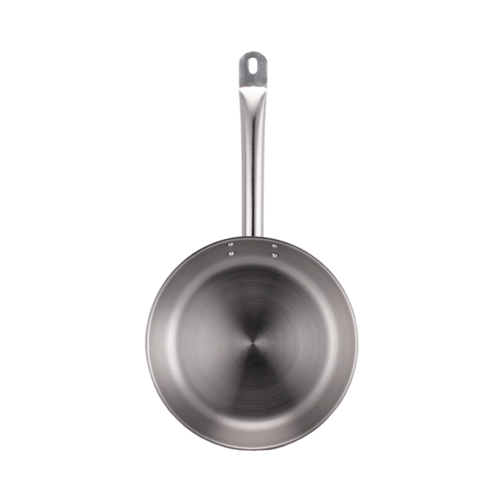 Kitchen 20Cm Induction Frying Pan Stainless Steel Frypan Skillet Silver