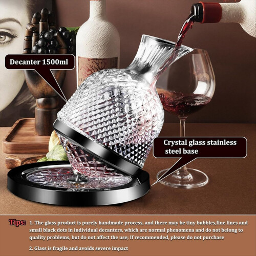 Red Wine Decanter 50oz/1500ml, Wine Carafe Decanter 1